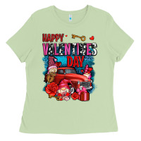 Matcha happy valentines day with gnomes and truck olivia Ladies Tee - OliviaCreatesArt