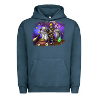 Pigment Midnight Navy Cow Halloween Urban Hoodie - RanaPortraitStore