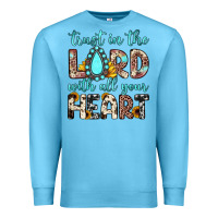 Ocean Blue trust in the lord with all your heart Premium Sweatshirt - JahusDesignShop