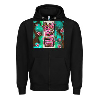 Black pink floral nurse with flowers Zipper Hoodie - AdoDesignShop