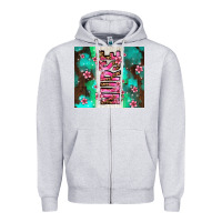 Heather Grey pink floral nurse with flowers Zipper Hoodie - AdoDesignShop