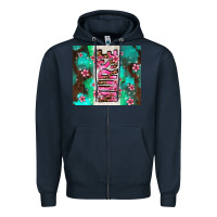 Navy pink floral nurse with flowers Zipper Hoodie - AdoDesignShop