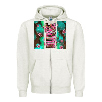 Oatmeal Heather pink floral nurse with flowers Zipper Hoodie - AdoDesignShop