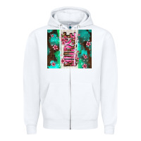 White pink floral nurse with flowers Zipper Hoodie - AdoDesignShop