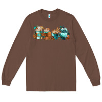 Chestnut Winter Coffee Cups Long Sleeve Tee - FaDigitalArtStudio