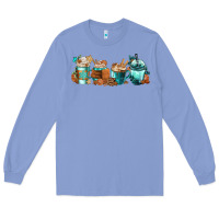 Colony Blue Winter Coffee Cups Long Sleeve Tee - FaDigitalArtStudio