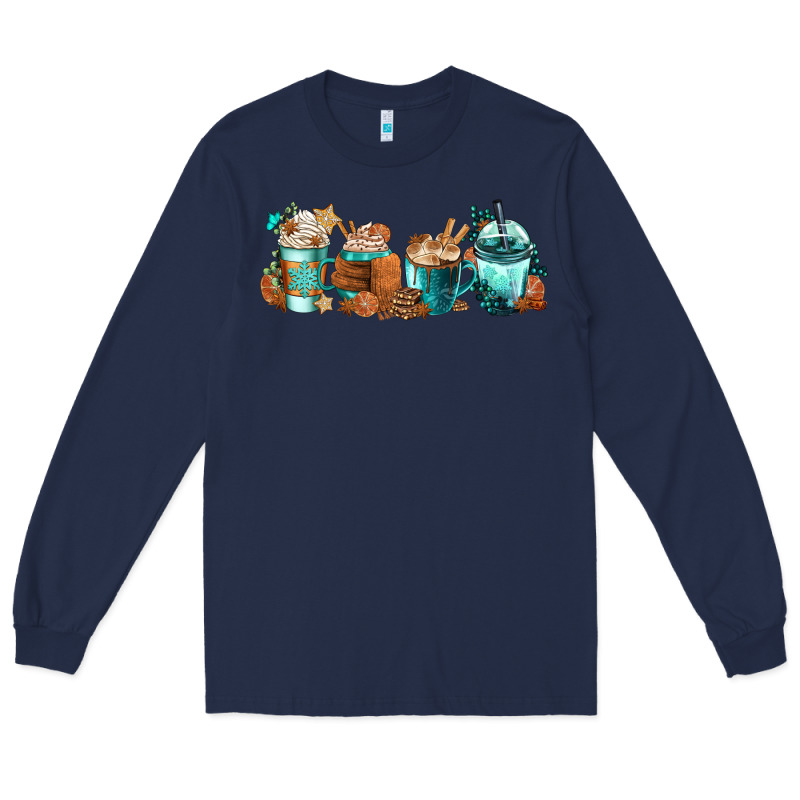 Winter Coffee Cups Long Sleeve Tee by FaDigitalArtStudio | Teevron