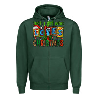 Sports Green just a girl who loves christmas Zipper Hoodie - AdoDesignShop