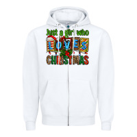 White just a girl who loves christmas Zipper Hoodie - AdoDesignShop