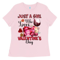 Just A Girl Who Loves Valentine's Day Ladies Tee | Teevron