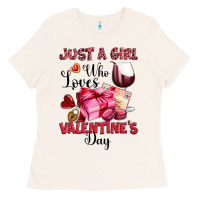 Bone just a girl who loves valentine's day Ladies Tee - OliviaCreatesArt
