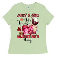 Matcha just a girl who loves valentine's day Ladies Tee - OliviaCreatesArt