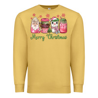 Antique Gold pink  merry christmas coffee Premium Sweatshirt - JahusDesignShop