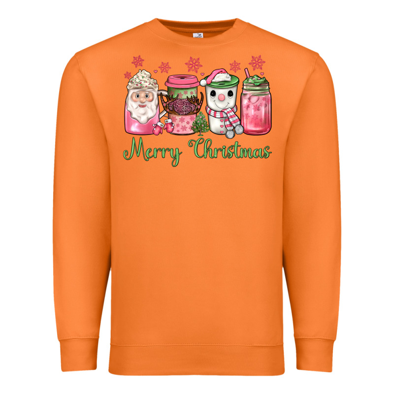 Pink  Merry Christmas Coffee Premium Sweatshirt by JahusDesignShop | Teevron