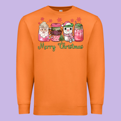 Pink  Merry Christmas Coffee Premium Sweatshirt Designed By Jahusdesignshop