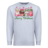 Heather Grey pink  merry christmas coffee Premium Sweatshirt - JahusDesignShop