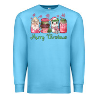 Ocean Blue pink  merry christmas coffee Premium Sweatshirt - JahusDesignShop