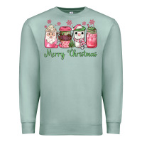 Seafoam pink  merry christmas coffee Premium Sweatshirt - JahusDesignShop