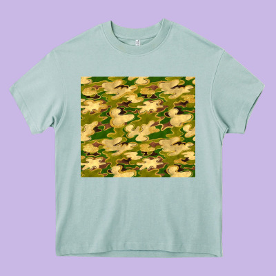 Camouflage With Glitter Heavy Core Tee Designed By Tumblerdesignbyshophia