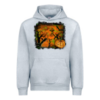 Heather Grey Halloween Background Urban Hoodie - RanaPortraitStore