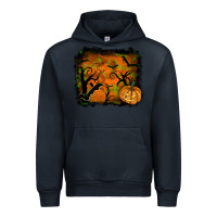 Navy Halloween Background Urban Hoodie - RanaPortraitStore