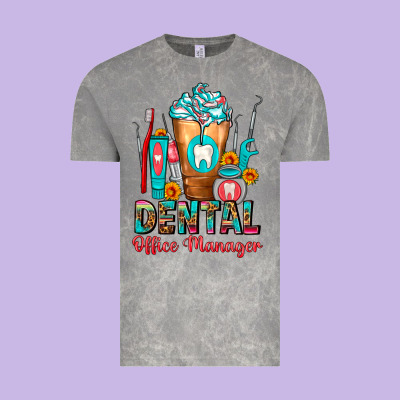 Dental Office Manager Cold Drink Frappe Vintage Tee Designed By Fadigitalartstudio