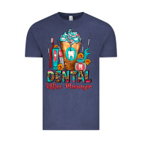 Vintage Denim Dental Office Manager cold drink frappe Vintage Tee - FaDigitalArtStudio