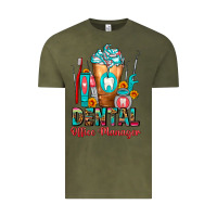 Vintage Olive Dental Office Manager cold drink frappe Vintage Tee - FaDigitalArtStudio