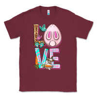 Burgundy Love Rabbit Easter Day Classic Tee - HowdyJamesFarm