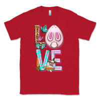 Red Love Rabbit Easter Day Classic Tee - HowdyJamesFarm