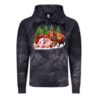 Cloud Black merry christmas pig Vintage Hoodie - FaDigitalArtStudio