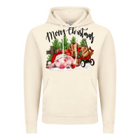 Vintage Artic merry christmas pig Vintage Hoodie - FaDigitalArtStudio