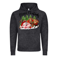 Vintage Black merry christmas pig Vintage Hoodie - FaDigitalArtStudio