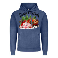Vintage Denim merry christmas pig Vintage Hoodie - FaDigitalArtStudio