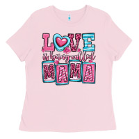 Bubblegum Pink love is being called mama Ladies Tee - OliviaCreatesArt