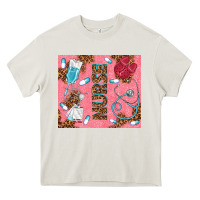 Cream pink glitter nurse Heavy Core Tee - TumblerDesignByShophia