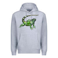 Heather Grey İguana Premium Hoodie - LillyAllenDesigns