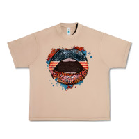 Burro American flag lips 4th of july Urban Heavy Tee - FaDigitalArtStudio