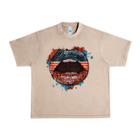 French Oak American flag lips 4th of july Urban Heavy Tee - FaDigitalArtStudio