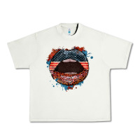 Pistachio American flag lips 4th of july Urban Heavy Tee - FaDigitalArtStudio