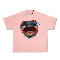 Salmon American flag lips 4th of july Urban Heavy Tee - FaDigitalArtStudio