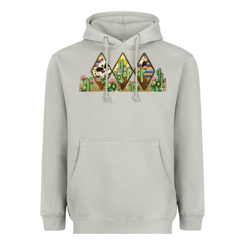 Cactus Cowhide Serape Heavyweight Hoodie by JahusDesignShop | Teevron