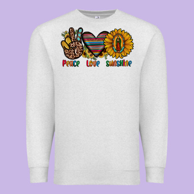 Peace Love Sunshine Premium Sweatshirt Designed By Jahusdesignshop