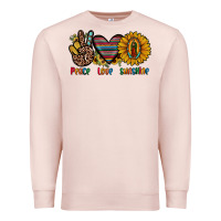 Pale Pink peace love sunshine Premium Sweatshirt - JahusDesignShop