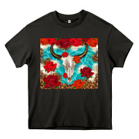 Asphalt bull skull rose Heavy Core Tee - TumblerDesignByShophia
