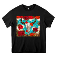 Black bull skull rose Heavy Core Tee - TumblerDesignByShophia