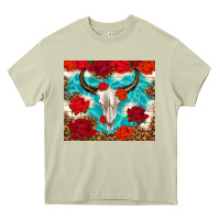 Mossy bull skull rose Heavy Core Tee - TumblerDesignByShophia