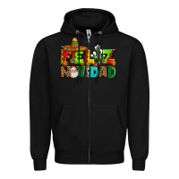 Black feliz navidad sombrero Zipper Hoodie - AdoDesignShop
