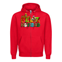 Red feliz navidad sombrero Zipper Hoodie - AdoDesignShop