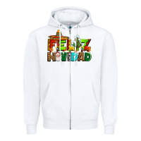 White feliz navidad sombrero Zipper Hoodie - AdoDesignShop